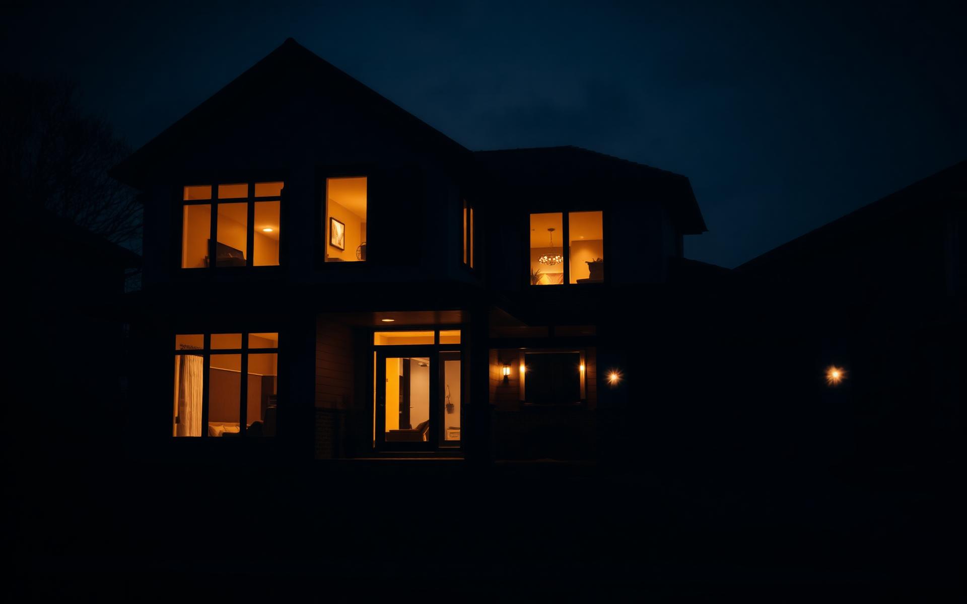 Luxury Toronto home under construction at dusk